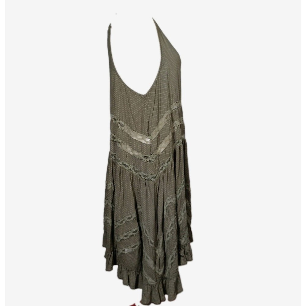 Intimately Free People Trapeze Voile Lace Slip Dress M Babydoll Fairy Polka Dot - Picture 4 of 11